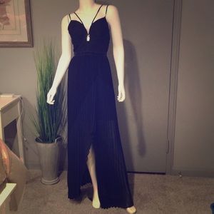 Gorgeous lace top /pleated see thru bottom maxi